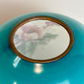Antique Teal Highlights Red Floral Gone With The Wind Ball Globe Shade | 4.25" Fitter Shade