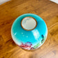 Antique Teal Highlights Red Floral Gone With The Wind Ball Globe Shade | 4.25" Fitter Shade