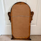 Art Deco Floral Dot Leaves Etched Glass Ornate Frame Wall Mirror 25.75" Height