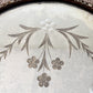 Art Deco Floral Dot Leaves Etched Glass Ornate Frame Wall Mirror 25.75" Height
