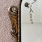 Art Deco Floral Dot Leaves Etched Glass Ornate Frame Wall Mirror 25.75" Height