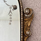 Art Deco Floral Dot Leaves Etched Glass Ornate Frame Wall Mirror 25.75" Height