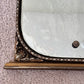 Art Deco Floral Dot Leaves Etched Glass Ornate Frame Wall Mirror 25.75" Height