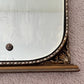 Art Deco Floral Dot Leaves Etched Glass Ornate Frame Wall Mirror 25.75" Height