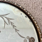 Art Deco Floral Dot Leaves Etched Glass Ornate Frame Wall Mirror 25.75" Height