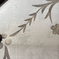 Art Deco Floral Dot Leaves Etched Glass Ornate Frame Wall Mirror 25.75" Height