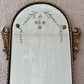 Art Deco Floral Dot Leaves Etched Glass Ornate Frame Wall Mirror 25.75" Height