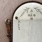 Art Deco Floral Dot Leaves Etched Glass Ornate Frame Wall Mirror 25.75" Height