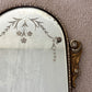 Art Deco Floral Dot Leaves Etched Glass Ornate Frame Wall Mirror 25.75" Height
