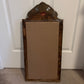 Antique 1920's Floral Leaves Etched Glass Ornate Frame Mirror 27.25" Height