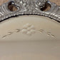 Antique 1920's Floral Leaves Etched Glass Ornate Frame Mirror 27.25" Height