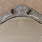 Antique 1920's Floral Leaves Etched Glass Ornate Frame Mirror 27.25" Height