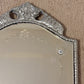Antique 1920's Floral Leaves Etched Glass Ornate Frame Mirror 27.25" Height