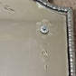 Antique 1920's Floral Leaves Etched Glass Ornate Frame Mirror 27.25" Height