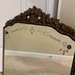 Antique 1920's Floral Leaves Etched Glass Ornate Frame Mirror 22.25" Height