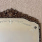 Antique 1920's Floral Leaves Etched Glass Ornate Frame Mirror 22.25" Height