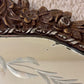 Antique 1920's Floral Leaves Etched Glass Ornate Frame Mirror 22.25" Height