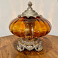 Vintage Amber Glass Nightlight Lamp 11.5" Height