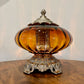 Vintage Amber Glass Nightlight Lamp 11.5" Height