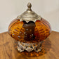 Vintage Amber Glass Nightlight Lamp 11.5" Height