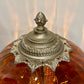 Vintage Amber Glass Nightlight Lamp 11.5" Height
