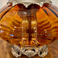Vintage Amber Glass Nightlight Lamp 11.5" Height