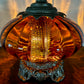 Vintage Amber Glass Nightlight Lamp 11.5" Height