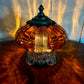 Vintage Amber Glass Nightlight Lamp 11.5" Height