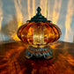 Vintage Amber Glass Nightlight Lamp 11.5" Height