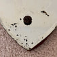 Antique June 3, 1930 Art Deco Etched Floral Dot Leaf Frameless Beveled Edge Shield Mirror 26" Height