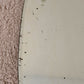 Antique June 3, 1930 Art Deco Etched Floral Dot Leaf Frameless Beveled Edge Shield Mirror 26" Height