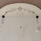 Antique June 3, 1930 Art Deco Etched Floral Dot Leaf Frameless Beveled Edge Shield Mirror 26" Height