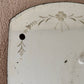 Antique June 3, 1930 Art Deco Etched Floral Dot Leaf Frameless Beveled Edge Shield Mirror 26" Height