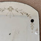 Antique June 3, 1930 Art Deco Etched Floral Dot Leaf Frameless Beveled Edge Shield Mirror 26" Height