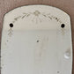 Antique June 3, 1930 Art Deco Etched Floral Dot Leaf Frameless Beveled Edge Shield Mirror 26" Height