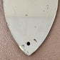 Antique June 3, 1930 Art Deco Etched Floral Dot Leaf Frameless Beveled Edge Shield Mirror 26" Height