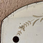 Antique June 3, 1930 Art Deco Etched Floral Dot Leaf Frameless Beveled Edge Shield Mirror 26" Height