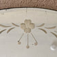 Antique June 3, 1930 Art Deco Etched Floral Dot Leaf Frameless Beveled Edge Shield Mirror 26" Height