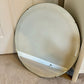 Vintage 1940 Frameless Beveled Round Wall Mirror, 23.75” Diameter Circle Wall Mirror