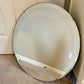 Vintage 1940 Frameless Beveled Round Wall Mirror, 23.75” Diameter Circle Wall Mirror