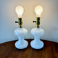 Vintage Pair Milk Glass Table Lamps