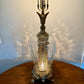 Vintage Clear Crackle Glass Table Lamp, Hollywood Regency Style Lamp, MCM Glass Table Lamp, 1960's Table Lamp