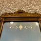Antique 1928 Etched Floral Ornate Wood Framed Wall Mirror