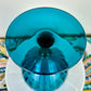 Vintage Empoli Glass Teal Peacock Blue Circus Tent Apothecary Jar