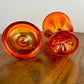 Vintage Viking Glass Epic Persimmon 6 Petal Covered Candy Dish
