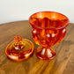 Vintage Viking Glass Epic Persimmon 6 Petal Covered Candy Dish