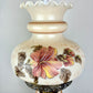 Vintage Uranium Glass Hibiscus Flower Hurricane Lamp