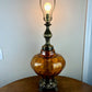 Vintage Amber Glass Table Lamp