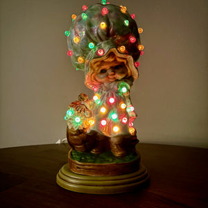 Vintage 1976 Ceramic Bonnet Girl Nightlight Lamp