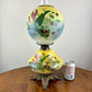 Antique Yellow Purple Floral Birds Gone With The Wind Lamp